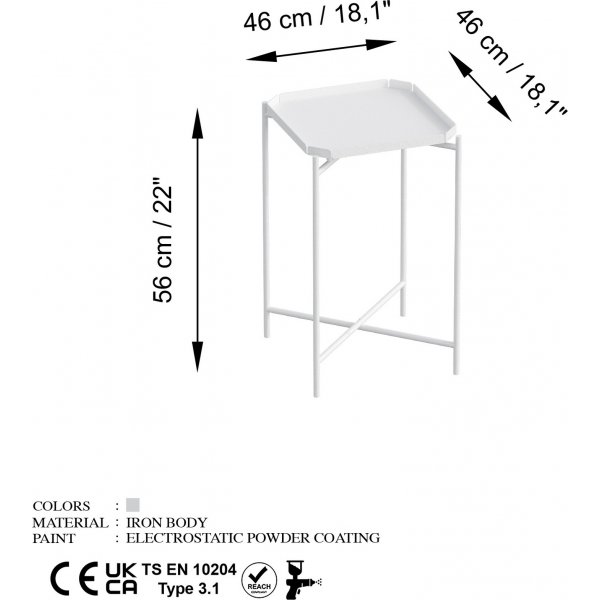 Vela soffbord 46 x 46 cm - Vit Vela soffbord 46 x 46 cm - Vit