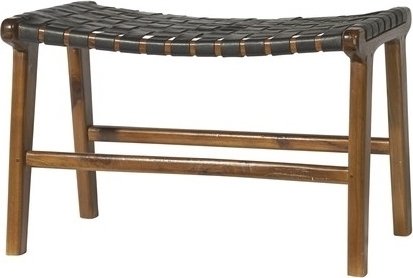 Fotpall Porto Large - Svart / Teak + Textilskydd fr mbler