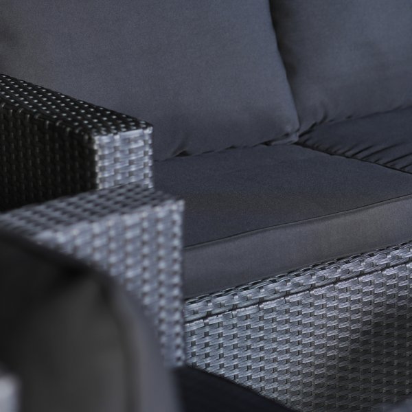 Loungegrupp Huvudskr i svart konstrotting