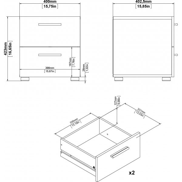 Pepe sängbord - Valnöt Pepe sängbord - Valnöt