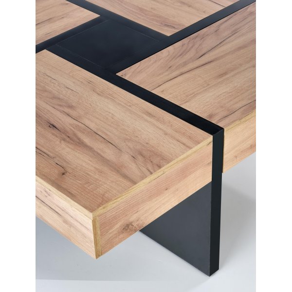 Alcazar soffbord 100 x 100 cm - Ek/svart