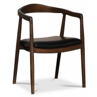Bond karmstol - Teak / Svart PU Bond karmstol - Teak / Svart PU