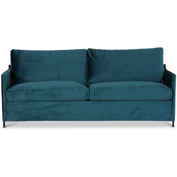 Soffa 3-sits 188 cm bred blå sammet Soffa 3-sits 188 cm bred blå sammet