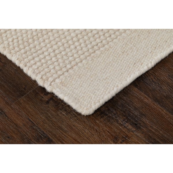 Tapis tuft en laine tiss main Blanc