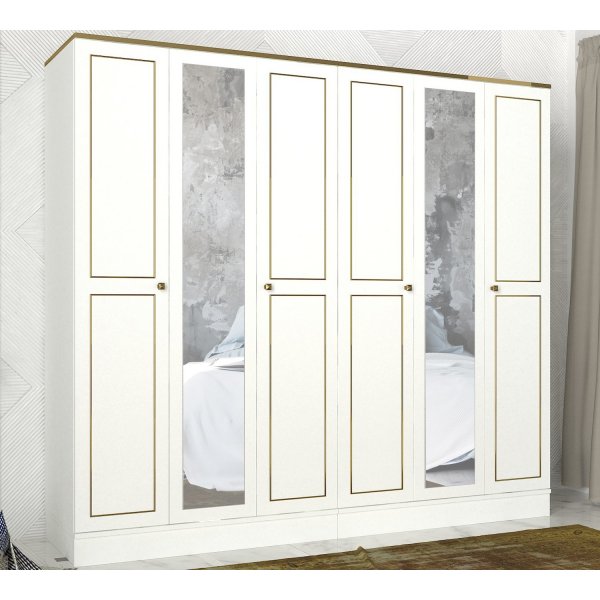 Ravenna garderob - Vit/guld