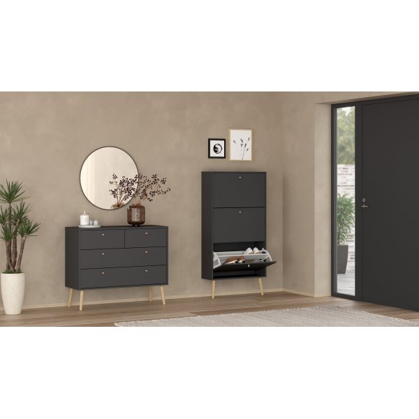 Skoskp Bodo | 3 fllbara luckor | Matt gr