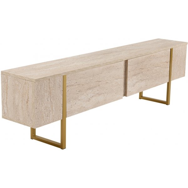 Serenity TV-bnk - Travertin/guld