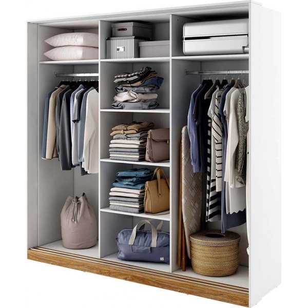 Dentro garderob 220x215 cm - Vit/stirling ek Dentro garderob 220x215 cm - Vit/stirling ek