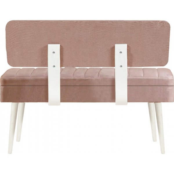 Banc Vina avec dossier - Blanc/pierre