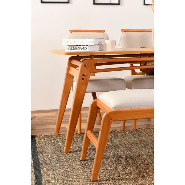 Palace eetgroep 2 - Eiken/creme Palace eetgroep 2 - Eiken/creme