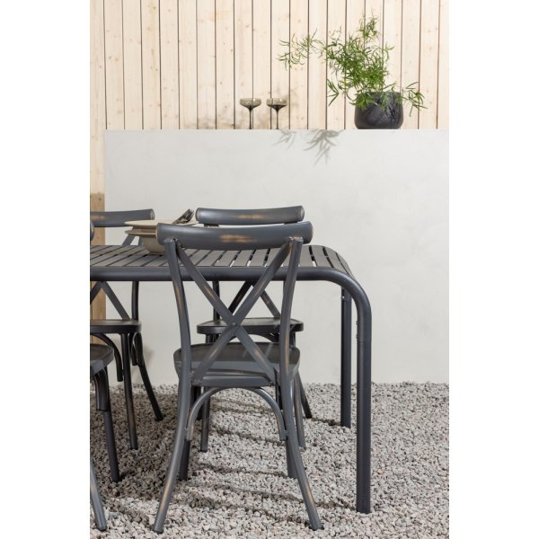 Borneo utematgrupp med 6 st Peking stolar - Svart/Mörkgrå Borneo utematgrupp med 6 st Peking stolar - Svart/Mörkgrå