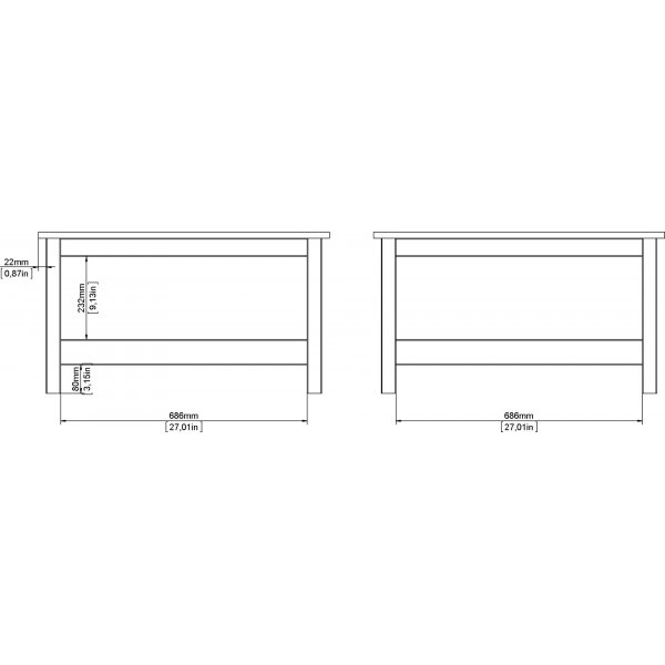 Table basse Madrid 81 x 81 cm - Noir Table basse Madrid 81 x 81 cm - Noir