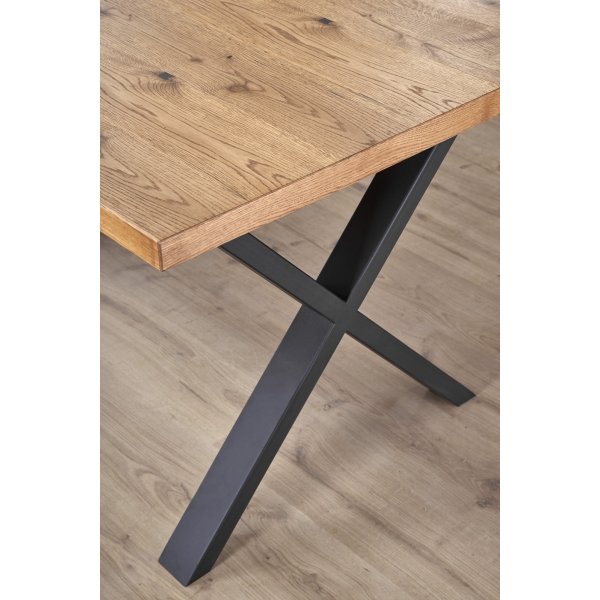 Table  manger Xavier 160-250 x 90 cm - Chne/noir