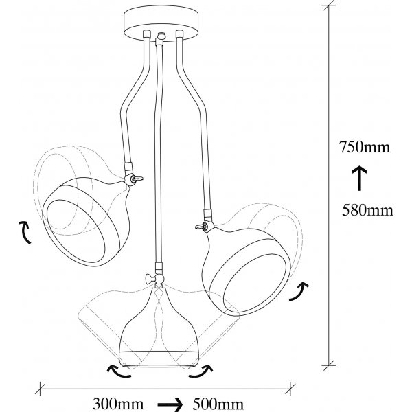 Plafonnier Yildo 6891 - Noir/cuivre