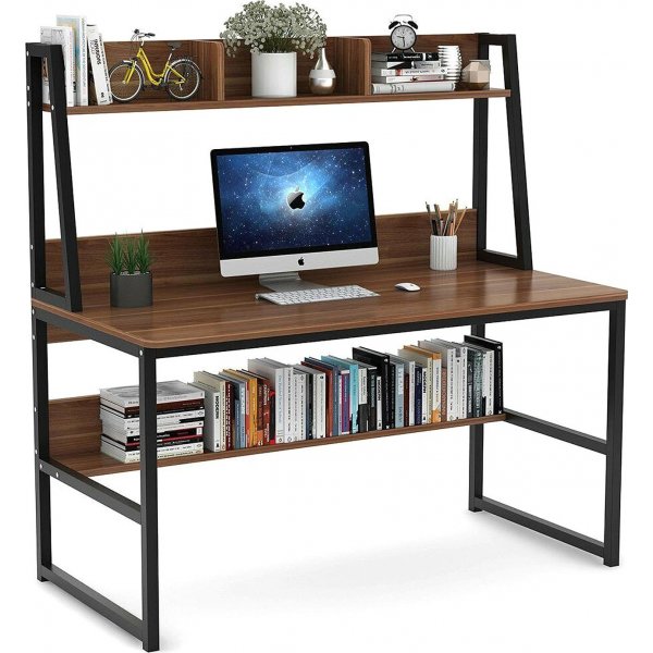 Majestueus bureau met plank Bruin/zwart - 120 x 60 cm