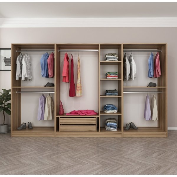 Cavolo kledingkast 315x52x210 cm, variant A - Bruin Cavolo kledingkast 315x52x210 cm, variant A - Bruin