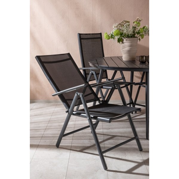 Break utematgrupp med 4 st Break stolar - Svart Break utematgrupp med 4 st Break stolar - Svart