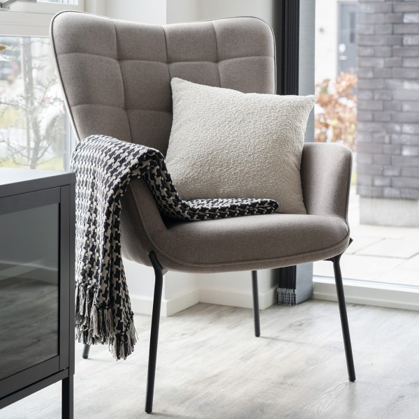 Coussin décoratif Savane Boucle beige 45 x 45 cm Coussin décoratif Savane Boucle beige 45 x 45 cm