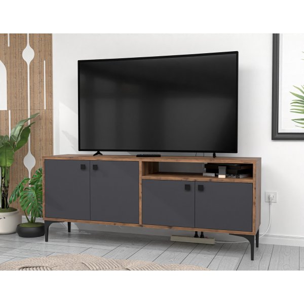 Meuble TV Artemis - Noyer/anthracite Meuble TV Artemis - Noyer/anthracite