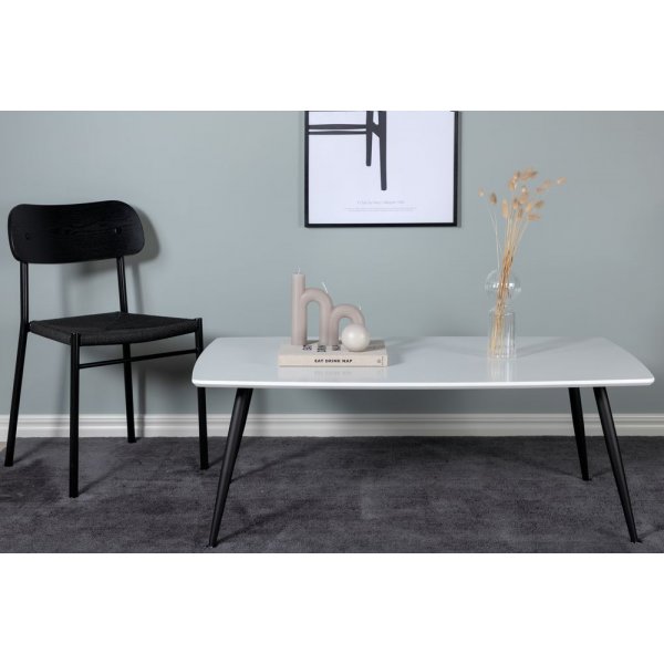 Klockarns soffbord 120 x 70 cm - Vit/svart