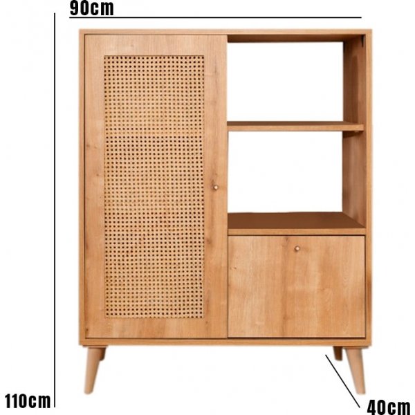 Haze skåp med hyllor - Ek Haze skåp med hyllor - Ek