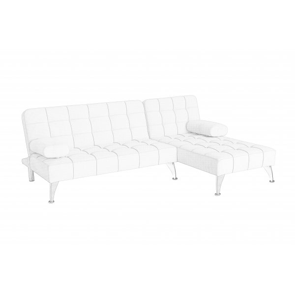 Bddsoffa med divan brun sammet 198 cm