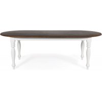New England ovalt matbord 230 cm - Vit/Brunbets New England ovalt matbord 230 cm - Vit/Brunbets