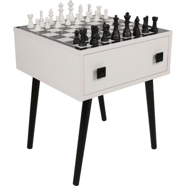 Chesso schaaktafel 50 x 50 cm - Wit/zwart Chesso schaaktafel 50 x 50 cm - Wit/zwart