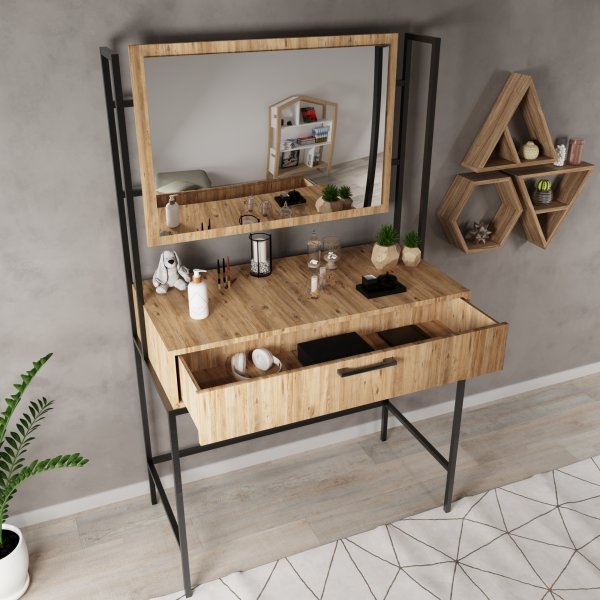 Contempo sminkbord 120 x 40 cm - Furu Contempo sminkbord 120 x 40 cm - Furu