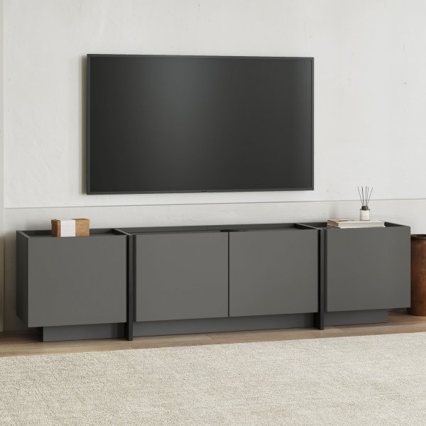 TV-b�nk Lorensa 180 cm - Antracit/Svart