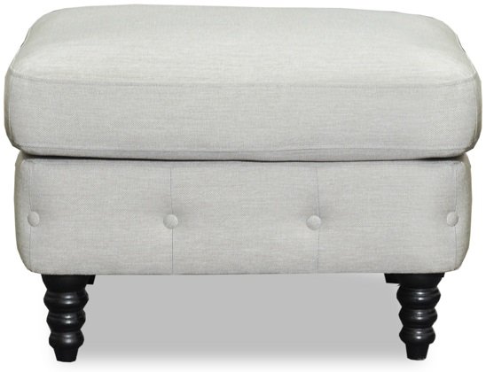 Chesterfield fotpall - Beige Linne + Möbeltassar Chesterfield fotpall - Beige Linne + Möbeltassar