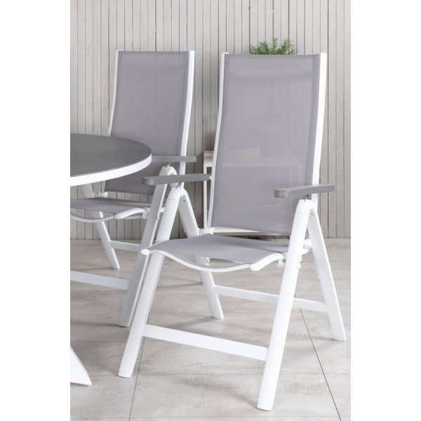 Copacabana utematgrupp med 6 st Albany stolar - Gr/Vit