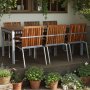 Alva utematgrupp med 6 stolar och bord 190x90 cm - Teak / Galvaniserat stl