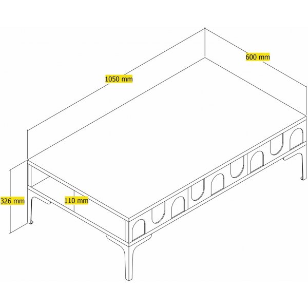 Table basse Lyon 105 x 60 cm - Marron/noir