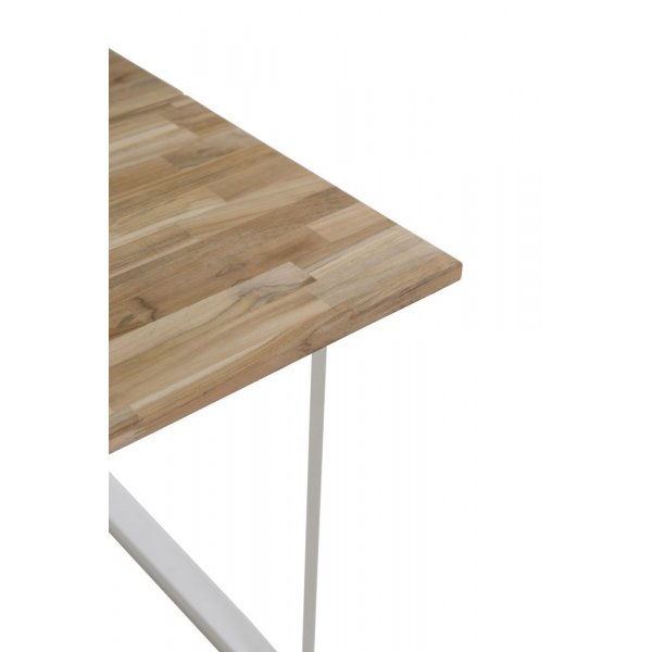 Regald matbord 200 cm - Vit/ljus teak Regald matbord 200 cm - Vit/ljus teak