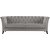 Henry Chesterfield 3-sits soffa i grå sammet + Fläckborttagare för möbler