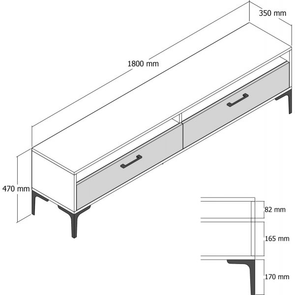 Banc média Istanbul Noyer/anthracite Banc média Istanbul Noyer/anthracite