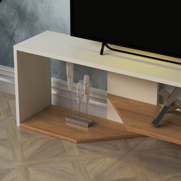 Vega TV-bänk - Vit/ek Vega TV-bänk - Vit/ek