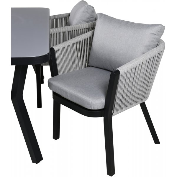 Virya utematgrupp med 4 st Virya stolar - Svart/Grå Virya utematgrupp med 4 st Virya stolar - Svart/Grå