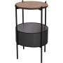 Pergo bijzettafel met mand 40 cm - Zwart/walnoot