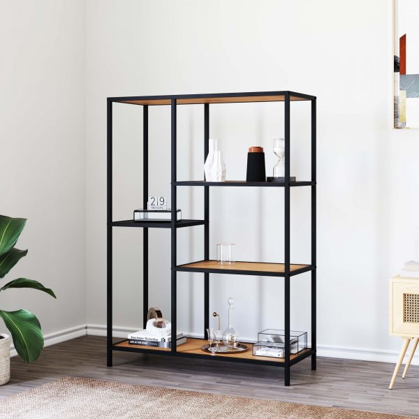 Medici bokhylla H112 cm - Ek/svart Medici bokhylla H112 cm - Ek/svart