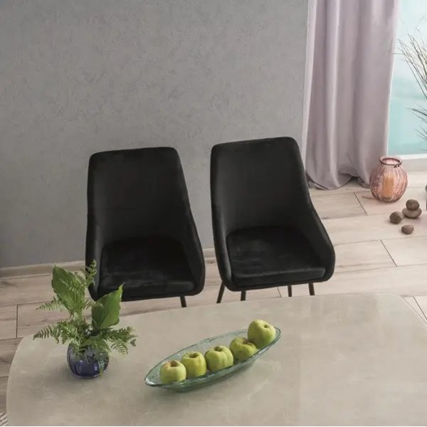 Albi matstol - Svart sammet