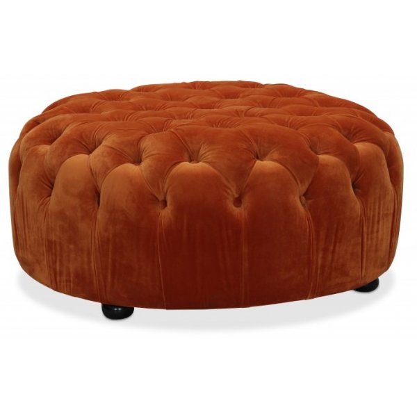 Chesterfield Cambridge sittpuff - Orange sammet