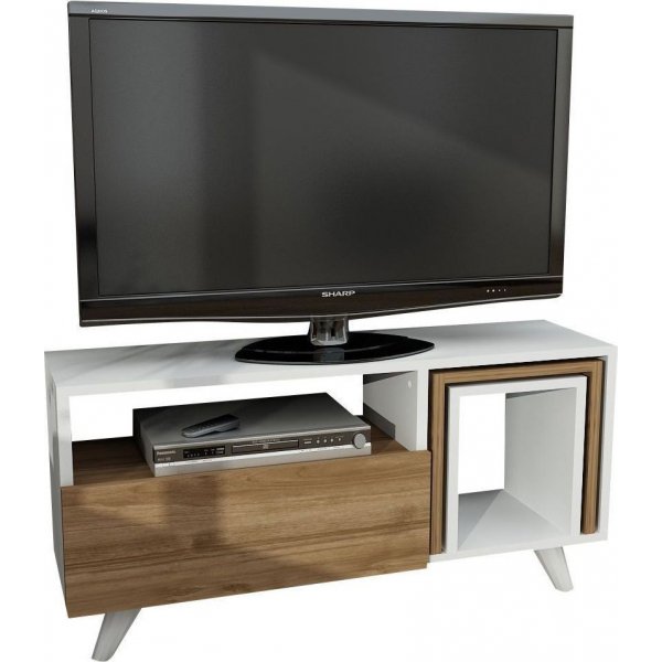 Novella TV-b�nk - Vit/valn�t