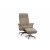Reclinerftlj med fotpall i kta frskinn beige/whitewash - Ulla