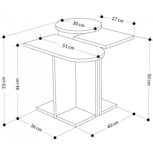 Mund satsbord 51 x 13 cm - Vit/ek/turkos Mund satsbord 51 x 13 cm - Vit/ek/turkos