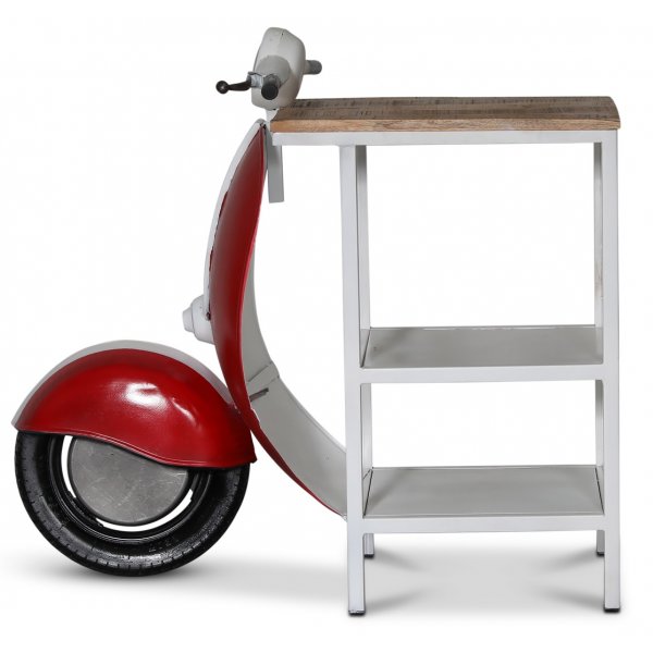 Vintage Vespa bardisk/sängbord 104 x 44 cm - Röd/vit Vintage Vespa bardisk/sängbord 104 x 44 cm - Röd/vit