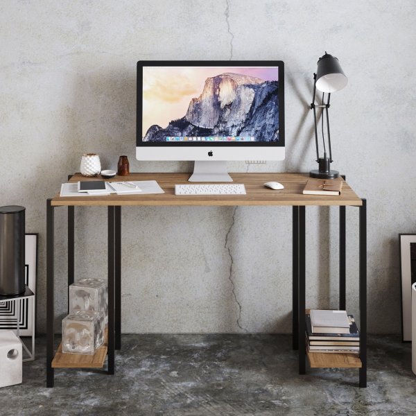 Reader skrivbord 125x60 cm - Svart/valnt