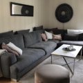 Kundbild Palasso soffbord 110 cm - Krom / Ljus marmorering: Vårt vardagsrum med vårt jättefina...