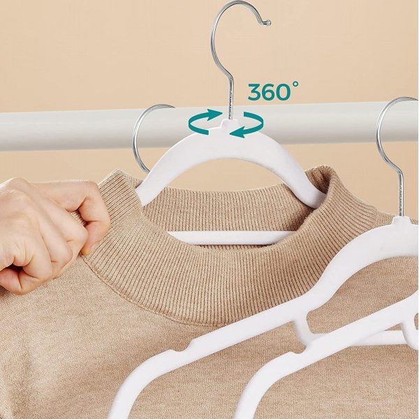 Klädgalge, sammet, 43,5 cm, 20-pack - Vit Klädgalge, sammet, 43,5 cm, 20-pack - Vit